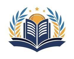 logotipo livro conhecimento acadêmico simples vetor ilustração