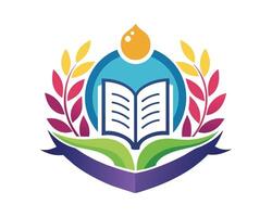 logotipo livro conhecimento acadêmico simples vetor ilustração