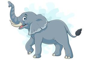 desenho animado africano elefante em branco fundo vetor