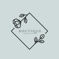 boutique logotipo convite beleza feminino modelo vetor ícone minimalista símbolo Projeto