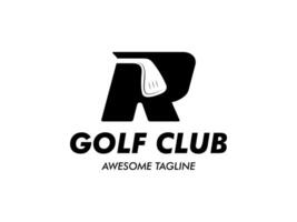 alfabeto carta logotipo r para golfe logotipo Projeto modelo logotipo golfe campeonato vetor