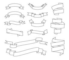 conjunto do em branco vintage fita bandeiras. coleção do simples quadros, adequado para vários Projeto propósitos. vetor linha arte ilustração isolado.
