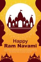 feliz RAM navami cultural bandeira hindu festival vertical postar desejos celebração cartão RAM navami celebração fundo RAM navami saudações amarelo bege fundo indiano hinduísmo festival vetor