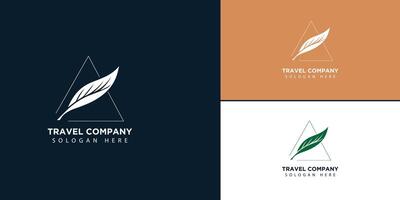 abstrato folha e triângulo solta logotipo Projeto conceito vetor