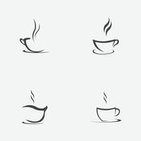 vetor ilustração conjunto do uma copo do Preto café em uma cinzento fundo