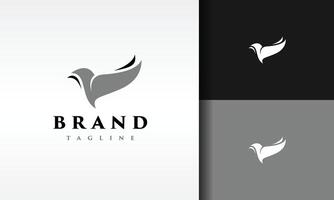 simples Preto pássaro logotipo vetor