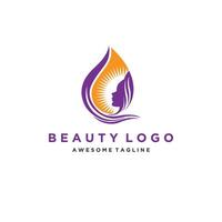 natural beleza pele Cuidado mulheres vetor logotipo modelo