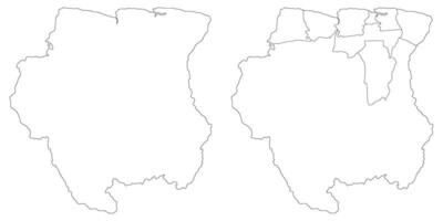 suriname mapa. mapa do suriname dentro branco conjunto vetor