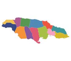 Jamaica mapa. mapa do Jamaica dentro administrativo províncias dentro multicolorido vetor