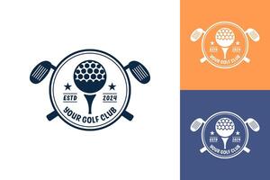 moderno plano Projeto único golfe bola clube gráfico logotipo modelo e minimalista golfe logotipo conceito vetor