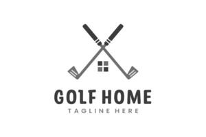moderno plano Projeto único casa golfe bola clube gráfico logotipo modelo minimalista golfe logotipo modelo vetor