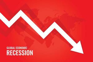 global econômico recessão queda seta vermelho fundo vetor