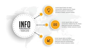 moderno infográfico modelo com três passos Projeto vetor