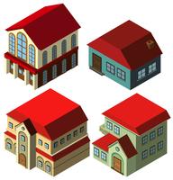 Design 3D para diferentes estilos de casas vetor