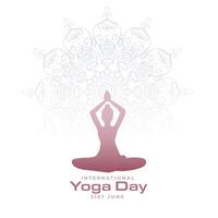 internacional dia do ioga elegante fundo vetor