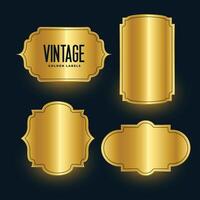 real dourado vintage brilhante etiquetas Projeto conjunto vetor