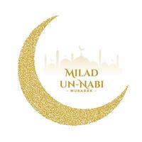 milad un nabi dourado festival desejos cartão Projeto vetor