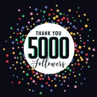 5000 social medial seguidores obrigado você fundo vetor