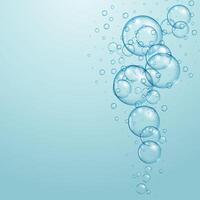 azul fundo com flutuando água bolhas Projeto vetor