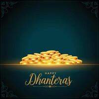 feliz dhanteras festival dourado moedas fundo Projeto vetor