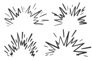 desenho animado estrondo efeito. vetor quadrinho bombear explosão. rabisco energia bater, Rapidez batida com faíscas. poder açao elementos conjunto para mangá e animê