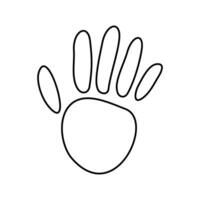 impressão da mão ícone vetor. mão ilustração placa. mão impressão símbolo ou logotipo. vetor