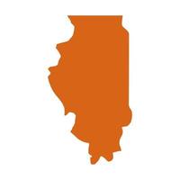 mapa de Illinois em fundo branco vetor