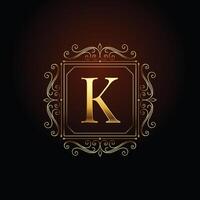 carta k Prêmio logotipo conceito Projeto modelo vetor