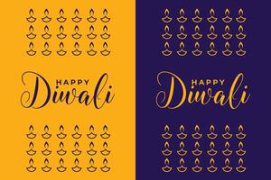 hindu festival diwali bandeira com diya ou luminária elementos vetor