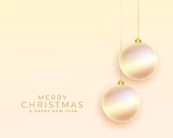 brilhante alegre Natal cumprimento com bolas decoração vetor