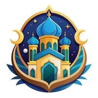 vetor ilustração do mesquita emblema. Ramadã kareem cumprimento cartão ou poster.