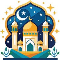 vetor ilustração do mesquita dentro plano Projeto estilo. Projeto elemento para bandeira, poster, cartão, folheto.