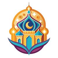 vetor ilustração do mesquita emblema. Ramadã kareem cumprimento cartão ou poster.