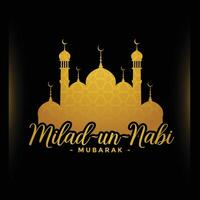 milad un nabi festival dourado cumprimento cartão Projeto vetor