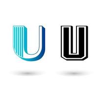 design de tipografia vintage letter u vetor