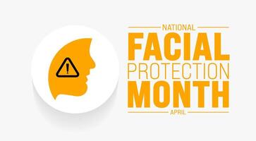 abril é nacional facial proteção mês fundo modelo. feriado conceito. usar para fundo, bandeira, cartaz, cartão, e poster Projeto modelo com texto inscrição e padrão cor. vetor