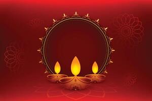 feliz diwali modelo com texto ou imagem espaço dentro vermelho fundo vetor