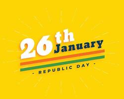 Dia 26 janeiro feliz indiano república dia celebração fundo vetor