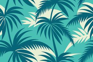 linda palmeira deixa a silhueta sem costura padrão fundo ilustração vetorial vetor