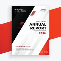 à moda anual relatório o negócio folheto dentro vermelho cor vetor