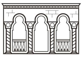 fachada do veneziano gótico arcos galeria vetor