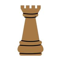 uma fofa desenho animado ilustração do uma torre xadrez pedaço. isolado em branco. vetor