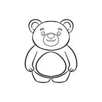 mão desenhado fofa Urso de pelúcia Urso esboço ilustração vetor