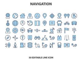 localização ícone definir. contendo mapa, mapa alfinete, GPS, destino, instruções, distância, lugar, navegação e endereço ícones. sólido ícones vetor coleção.