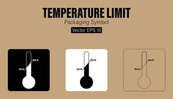 temperatura limite embalagem símbolo vetor