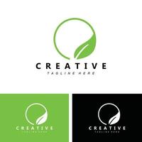 planta e design de logotipo, conceito natural minimalista simples, decoração verde vetor