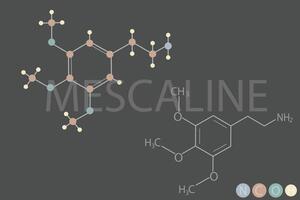 mescalina molecular esquelético químico Fórmula vetor