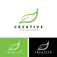 planta e design de logotipo, conceito natural minimalista simples, decoração verde vetor