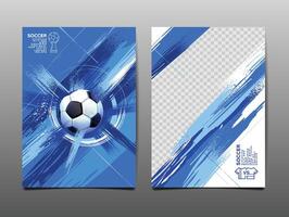 futebol modelo Projeto , futebol bandeira, esporte disposição projeto, azul tema, vetor ilustração