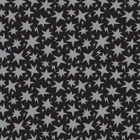 mão desenhado cinzento estrelas e branco relâmpago parafusos em Preto fundo desatado padronizar vetor